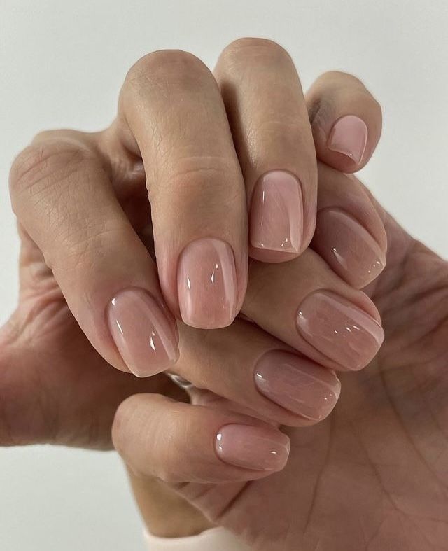 Nude High-Gloss Nails